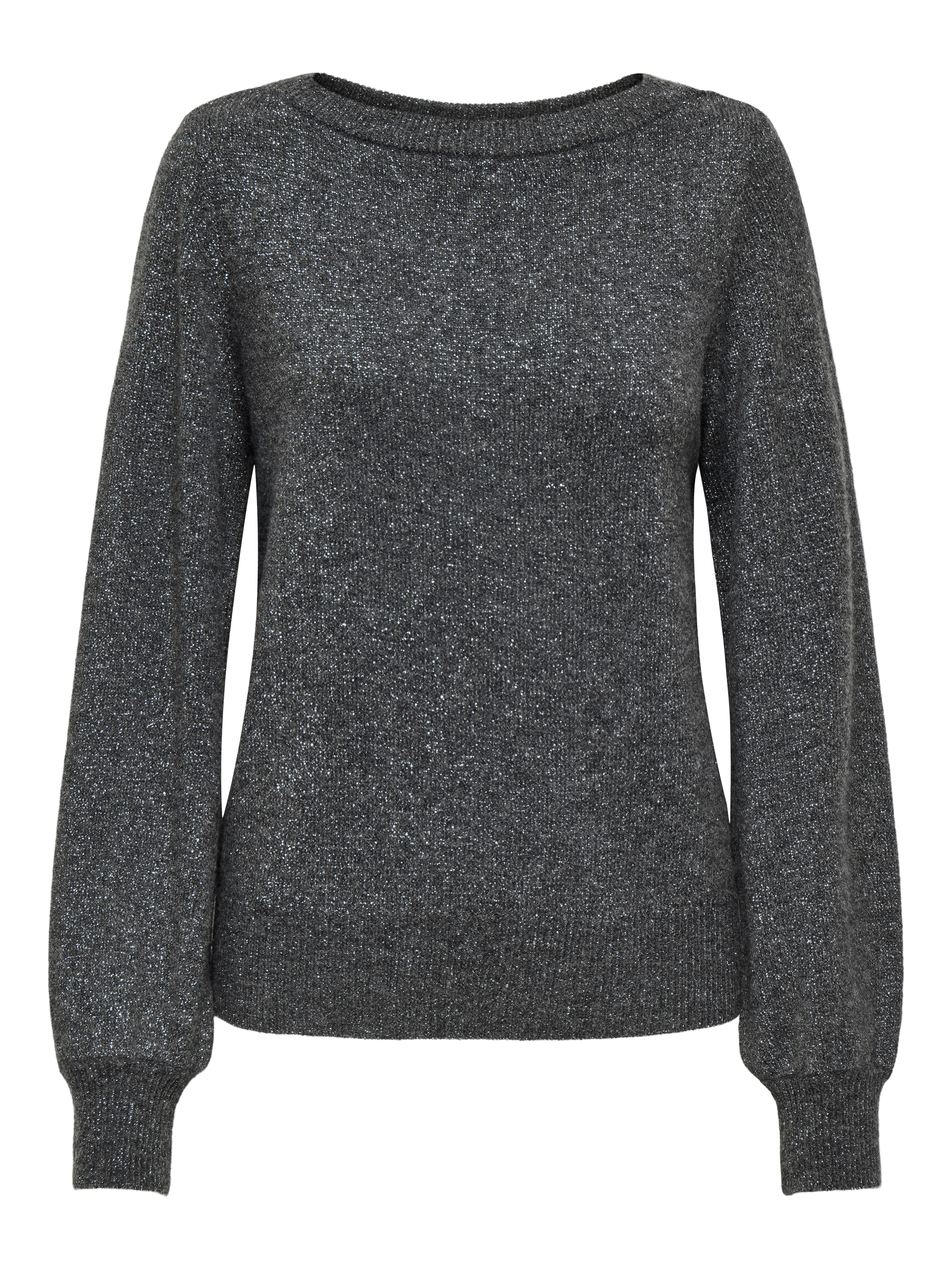 Jacqueline de Yong rue glitter l/s boat pullove knt 15330648 dark grey melange