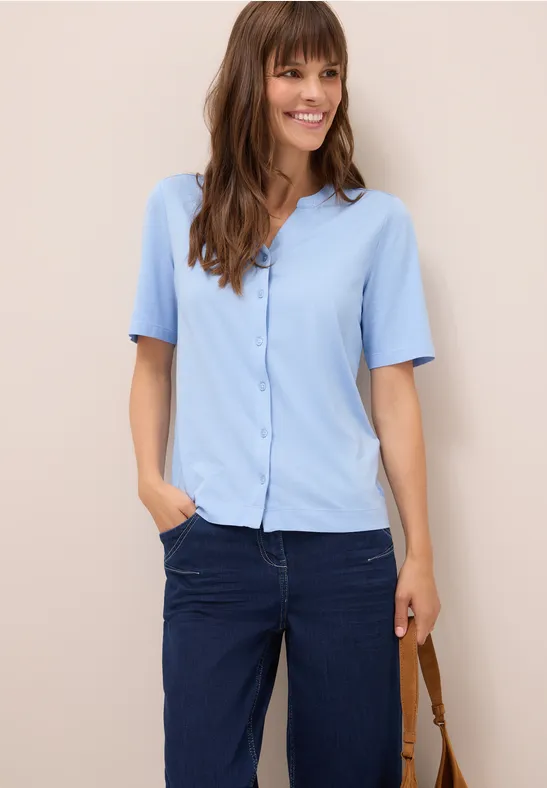 Cecil T-shirt met knoopsluiting