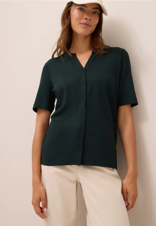 Cecil T-shirt met knoopsluiting