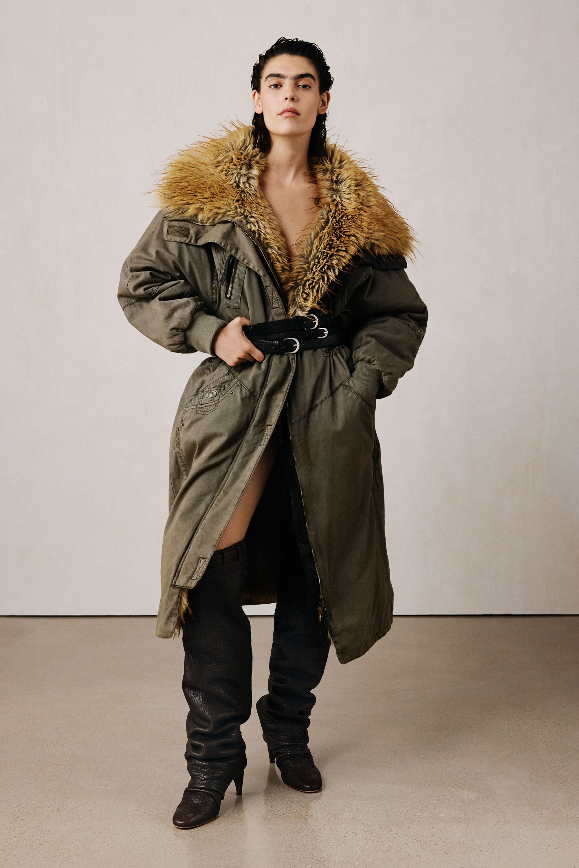 Desigual Parka met bont studio - GREEN