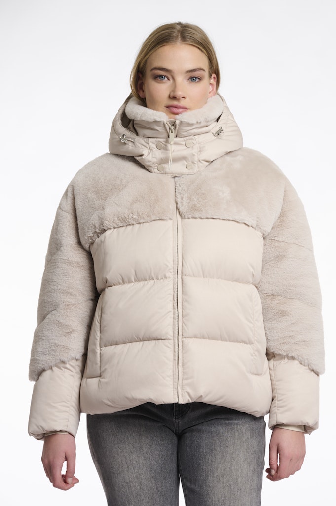 Rino & Pelle padded jacket with faux fur details shana.7002512 birch