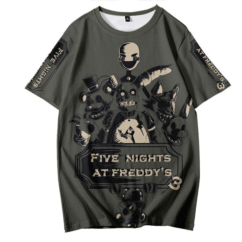 TOP COOL FASHION T-shirt voor Mannen Zomer Kleding Fitness Vijf Nachten Op Freddy's O Hals Anime Man T-shirt voor Mannelijke oversized Nieuwe Mannen T-shirts Tops M