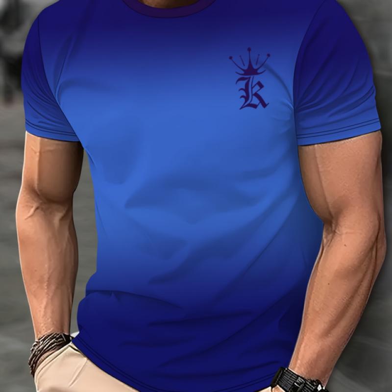 ETST 03 2024 Casual Heren T-shirts Lente Kleding Ombre Shirts Oversized Korte Mouw Tops Jongens Tees 5XL Vintage Voor Heren T-shirts 4XL