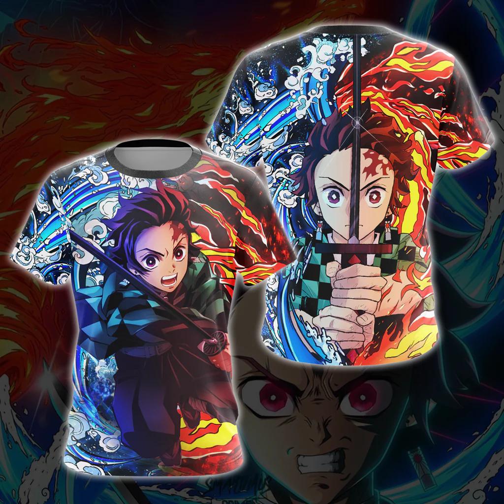 ETST 07 Astral Aura Tanjiro Demon Slayer T-shirt 2024 Zomer Casual Heren Dames T-shirt Japanse Anime Fans Kinderen Volwassenen Kleding Tops S