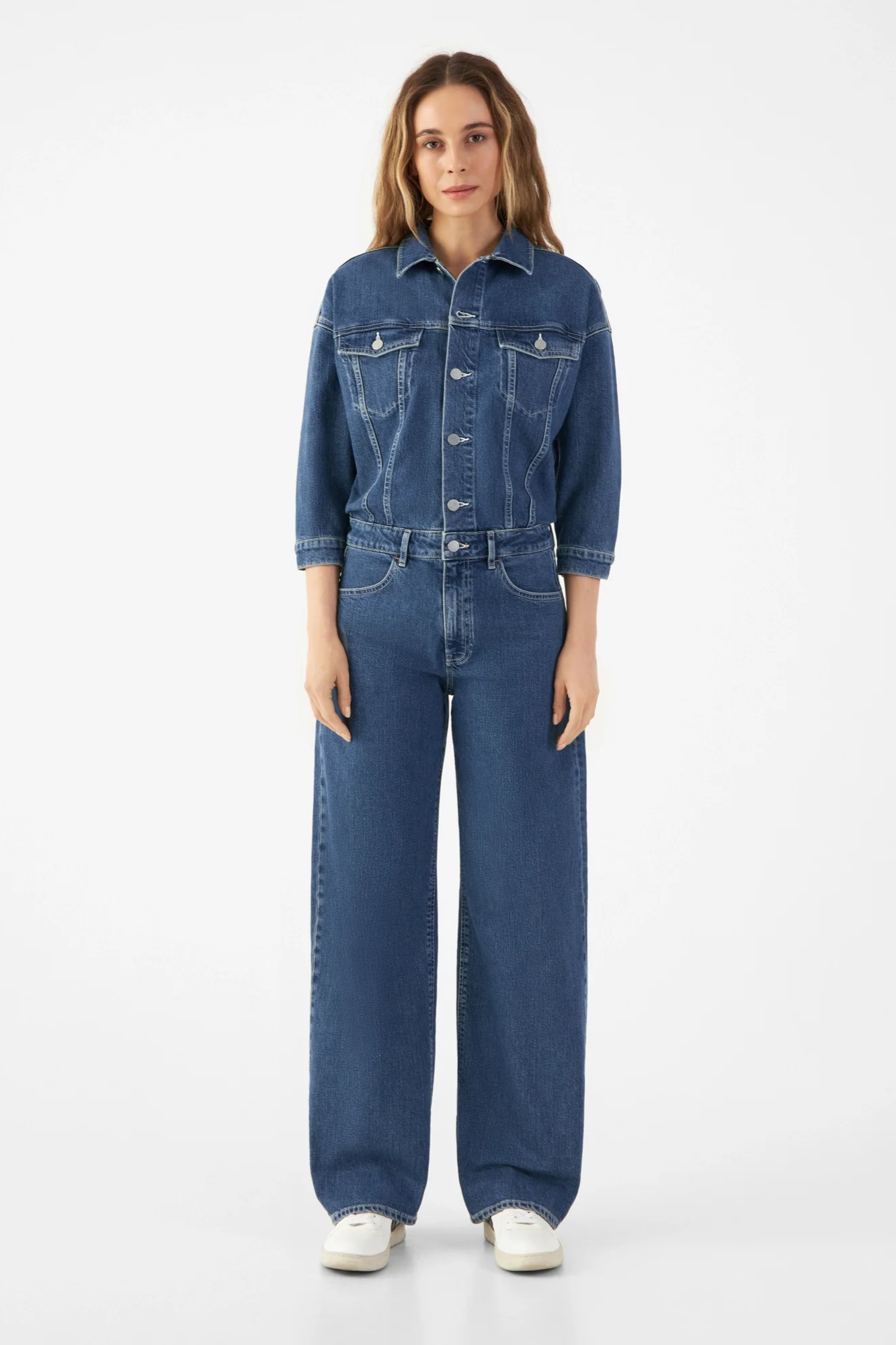 DAWN Damen vegan Jumpsuit Ros Vintage Blau
