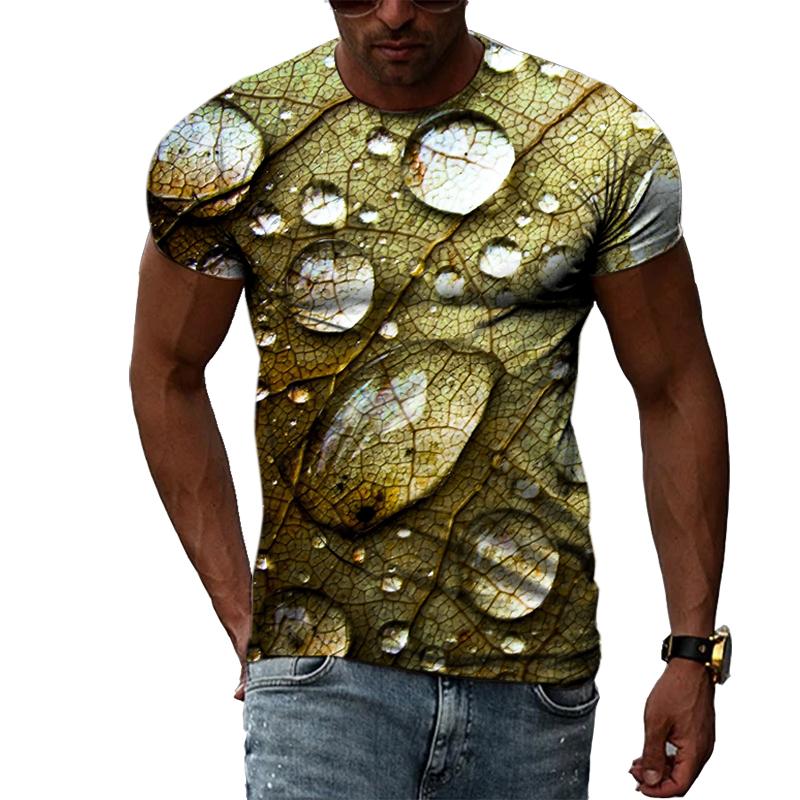 Chengyu Mode Druppels Water grafische t-shirts Voor Mannen Zomer Casual Interessante Print T-shirts Hip Hop Harajuku Trend Cool blouse S