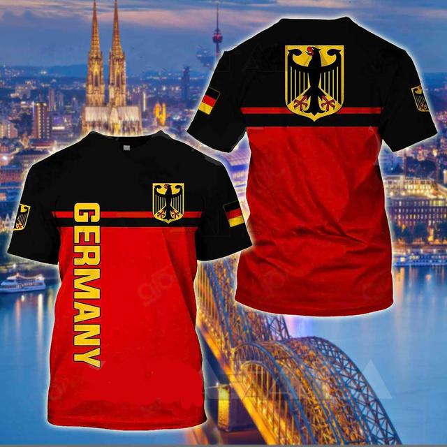 Baibao QIQI Duitse heren T-shirt Street Casual Top Duitse vlag Print Oversize Shirts Straat Hip Hop Harajuku Vintage Kleding O-hals Trui XXXXL