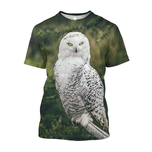 Baibao QIQI Jumeast 3D Leuke Uil Gedrukt T-shirts Dier Grafische T-shirt Voor Mannen Harajuku Mode Ademend Tops Kawaii Kleding T-shirty XXXL