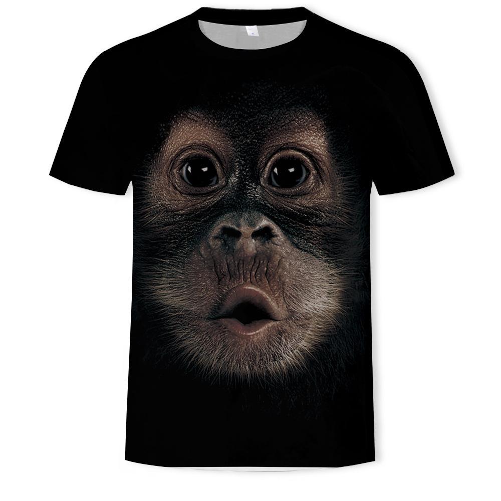 BOLIV MODA Monkey Gorilla heren T-shirt 3D digitaal bedrukte top met korte mouwen zomer tees shirts heren XL