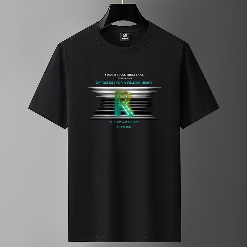 Bistrota R M-6XL Puur katoenen heren T-shirt met korte mouwen en ronde hals voor jongens, casual T-shirt L