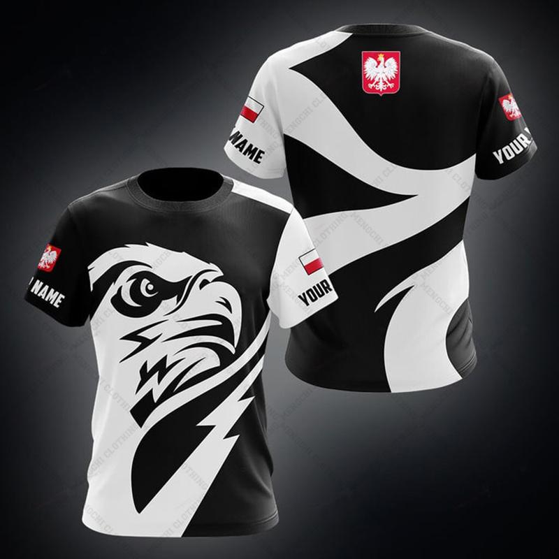 Subilier Polen Fire Grafische Aangepaste Voetbal T-shirts Zomer Outdoor Streetwear Heren Mode Jersey Losse Oversized Sportkleding T-shirts L