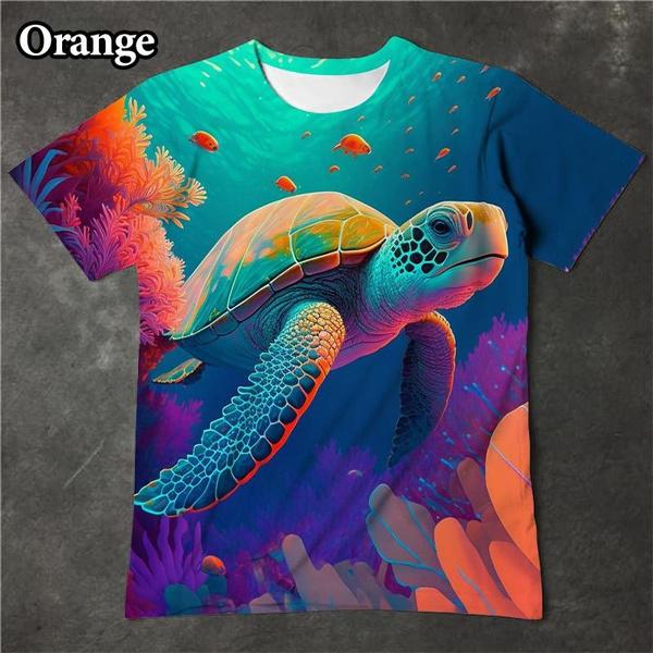 WowClassic Underwater World Cute Sea Turtle 3D Printing Animal T-shirts Hip-hop Harajuku Fashion Men's T-shirts 5XL