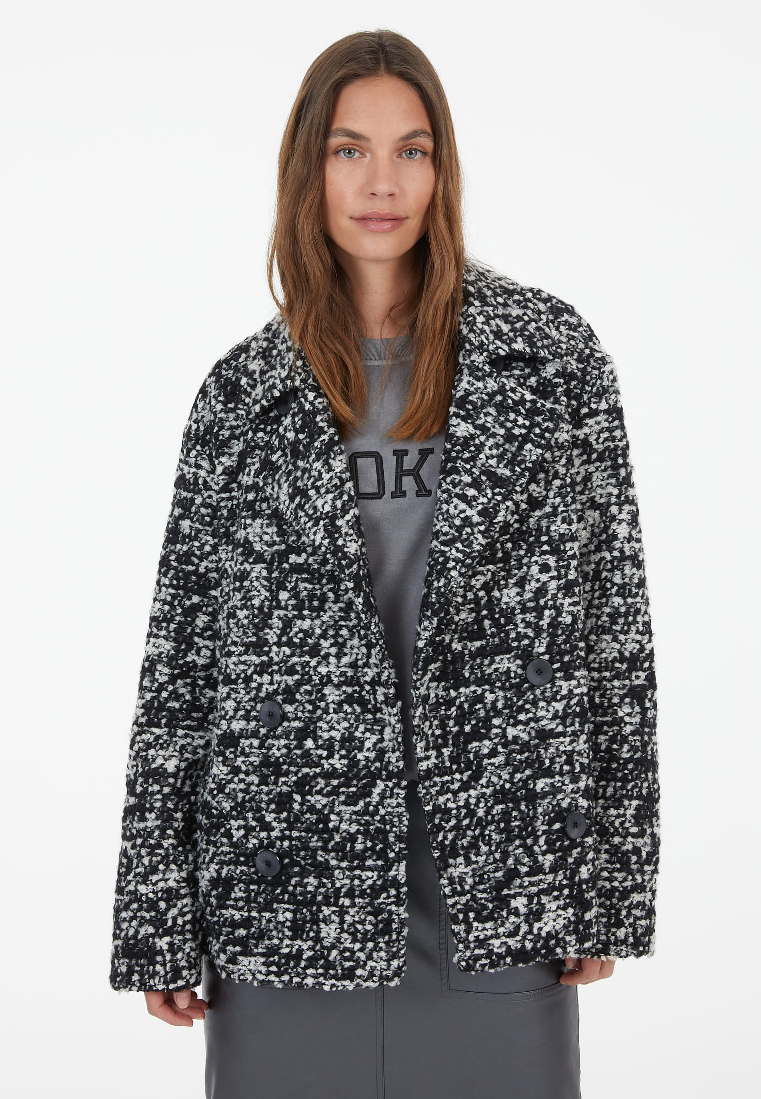 MARC AUREL Cabanjacke aus Bouclégarn