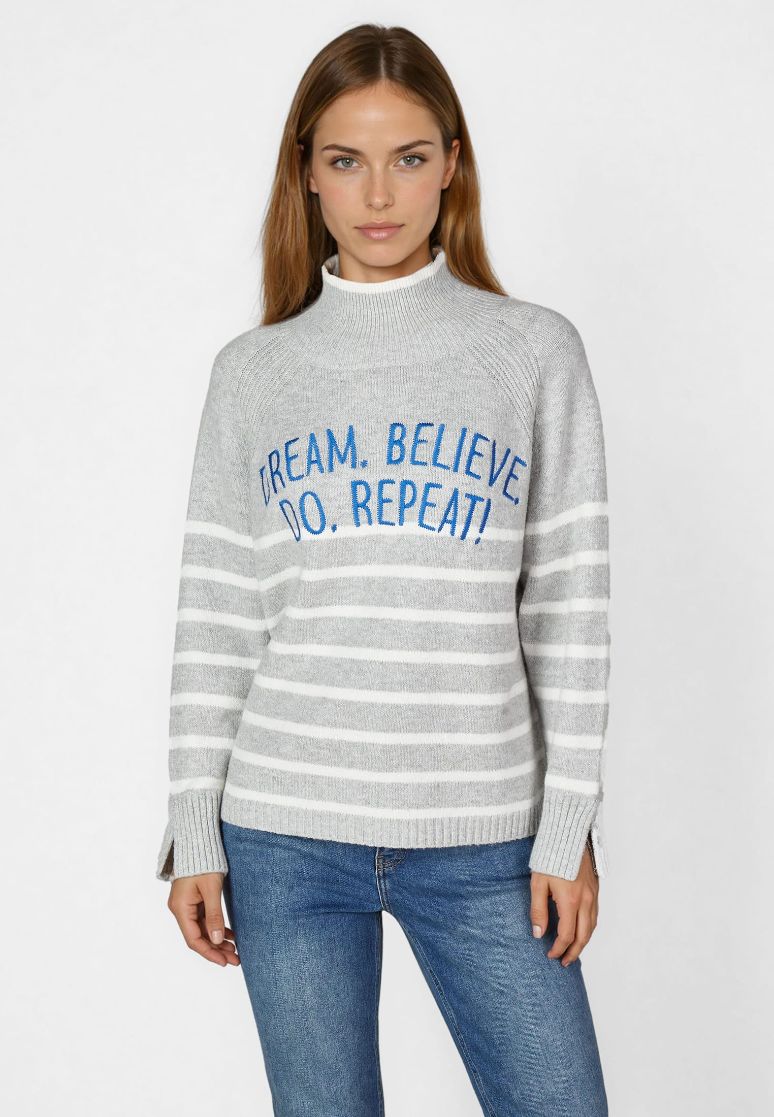 MARC AUREL Pullover mit Motto-Stickerei