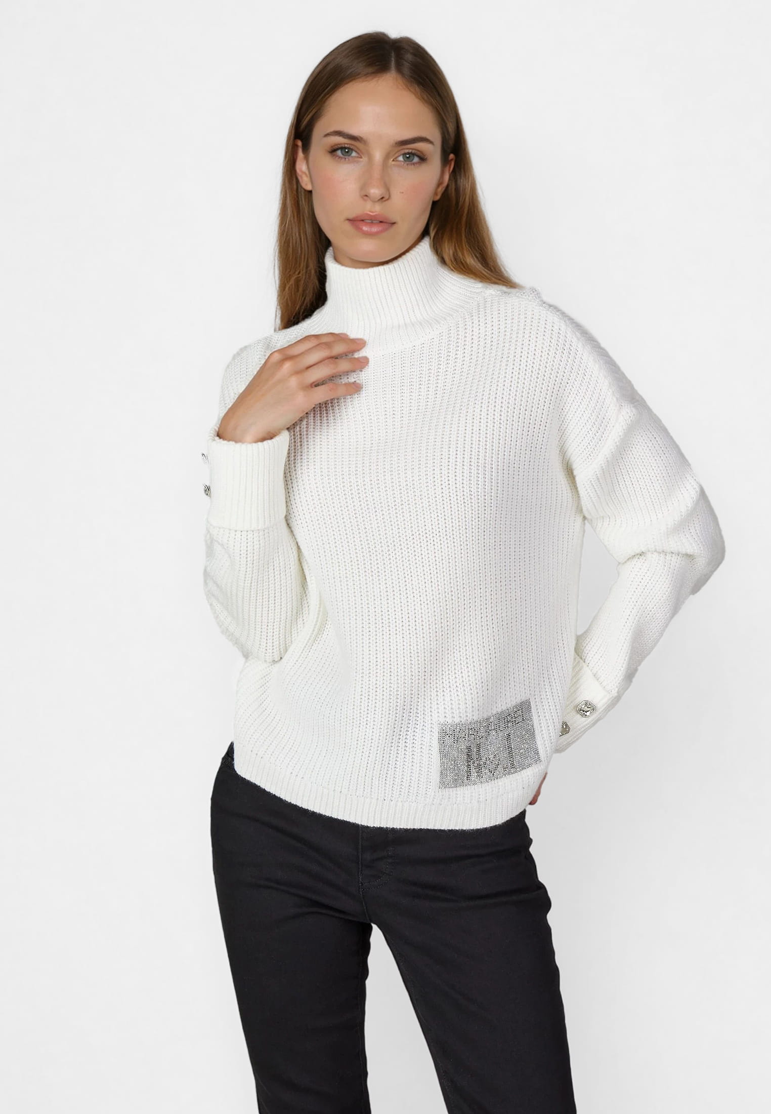 MARC AUREL Pullover mit Strass Applikation