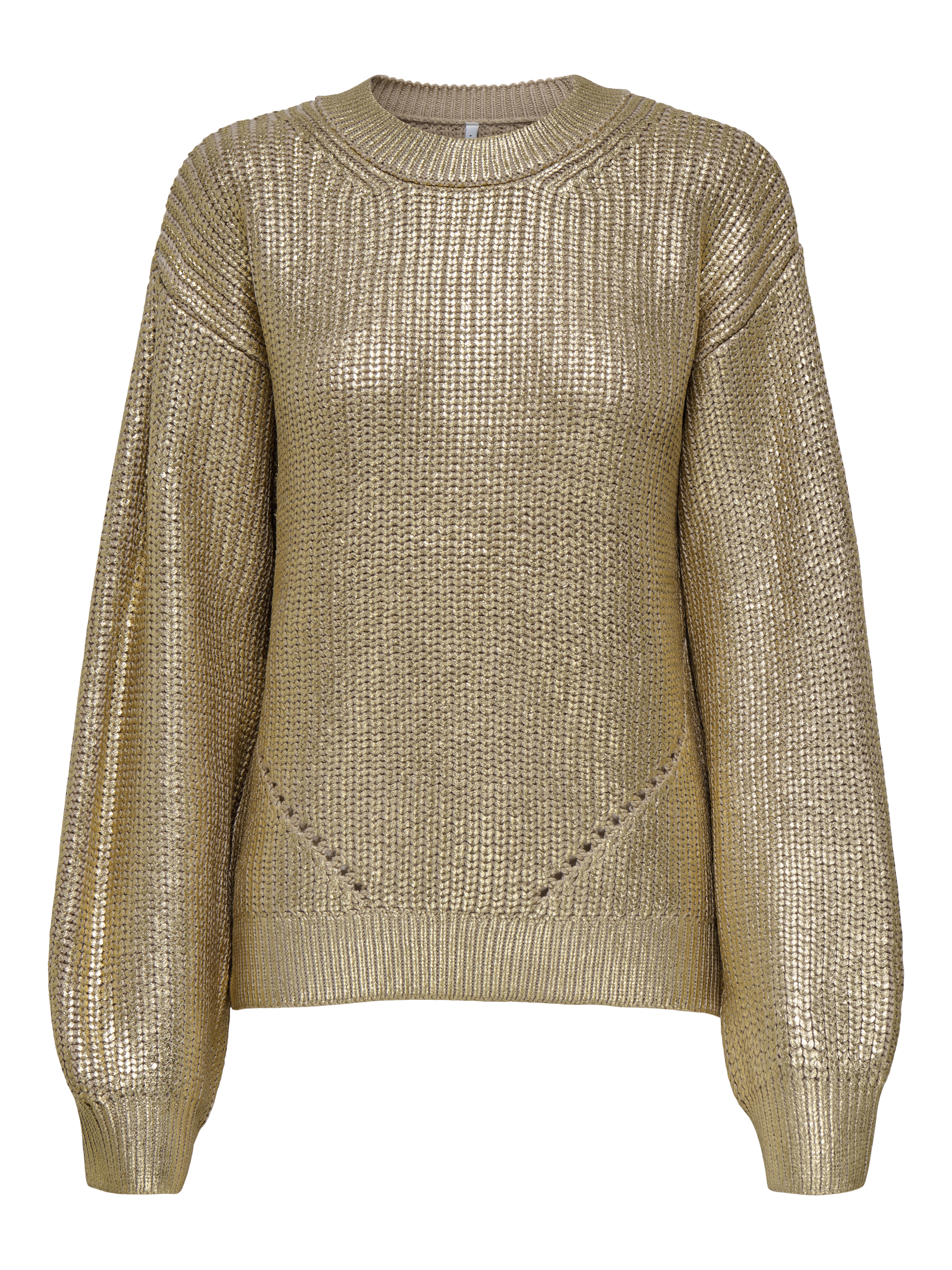 Only onlkama ls foil rib pullover knt 15352105 humus