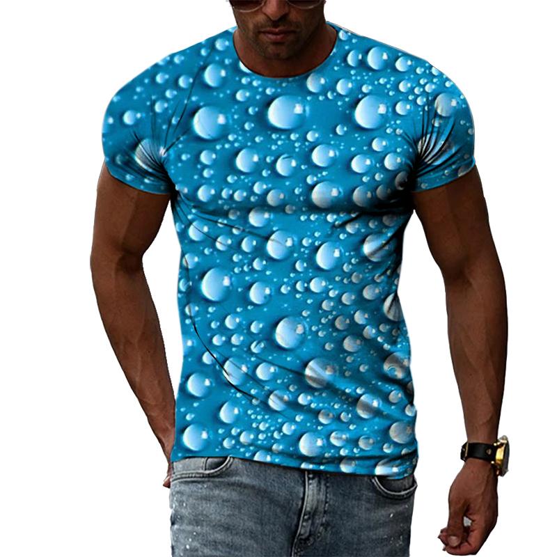 Chengyu Mode Druppels Water grafische t-shirts Voor Mannen Zomer Casual Interessante Print T-shirts Hip Hop Harajuku Trend Cool blouse XL