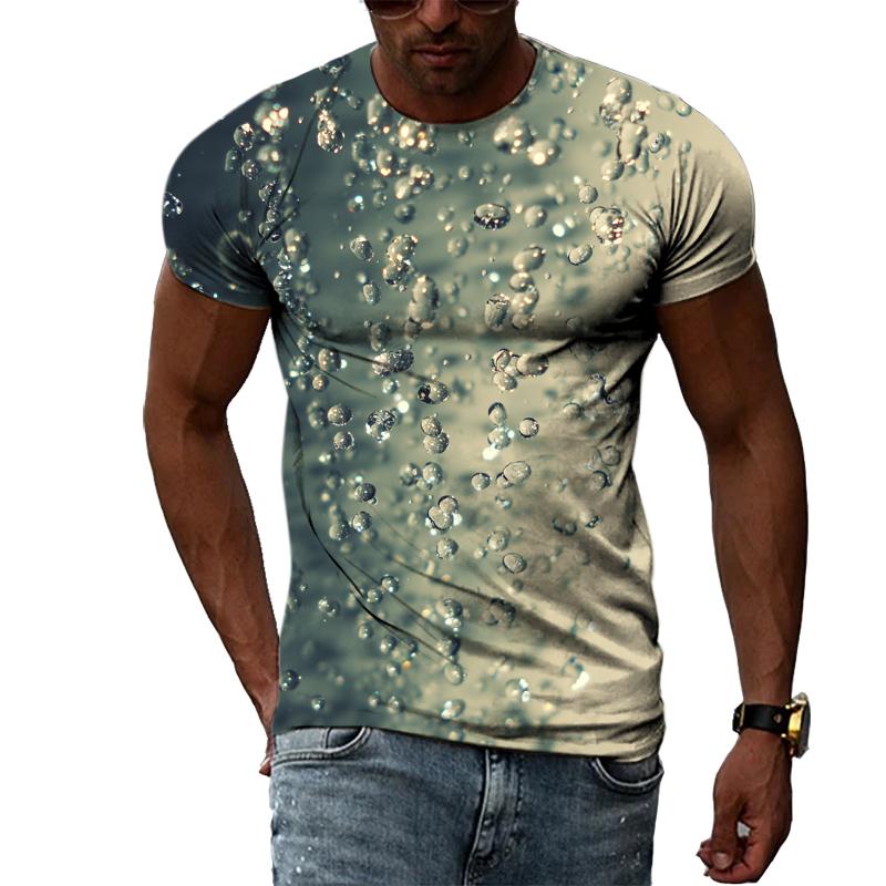 Chengyu Mode Druppels Water grafische t-shirts Voor Mannen Zomer Casual Interessante Print T-shirts Hip Hop Harajuku Trend Cool blouse M