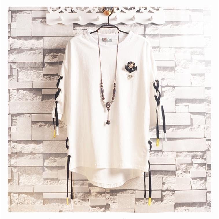 Super maller Koreaanse mode heren Street Style kant punk gothic trui ontwerper Steampunk zoom hiphop sweatshirts shirts tees M
