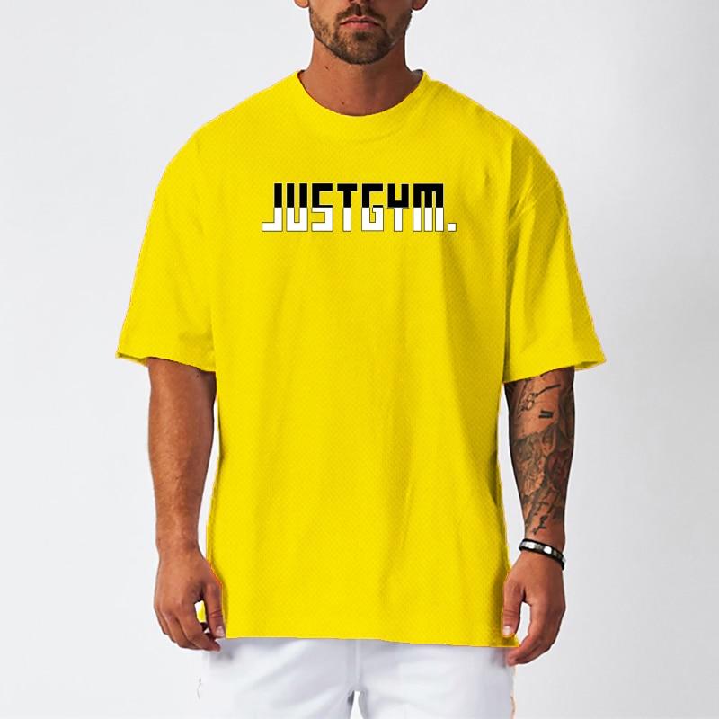 Muscleguys Zomer Heren Jeugd Fitness Dieptepunt Sweatshirt Met Korte Mouwen Trend Ademende Top XXL