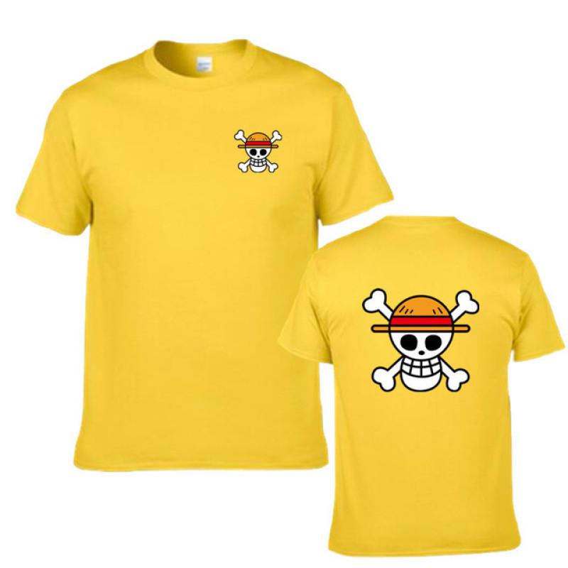 The second face a man Zomer heren Pirate King Anime Print Paar kostuum Korte Mouw T-shirt heren Hip Hop Korte Mouw Top 2XL