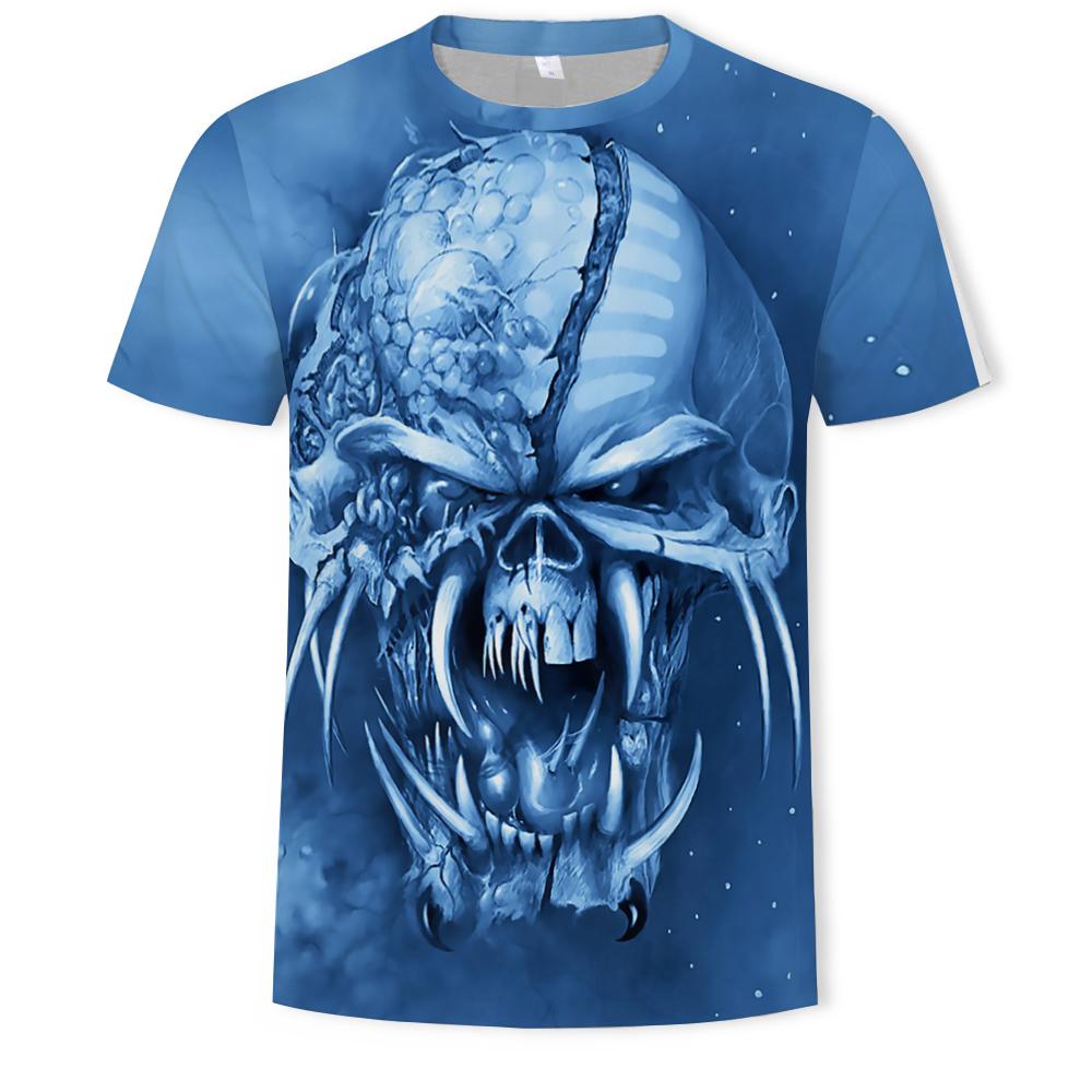 ETST 07 Zomer Mannen 3D Schedel Print T-shirt Mode Heavy Metal Grim Reaper Korte Mouw Harajuku Stijl Tees Kids Streetwear Tops XL