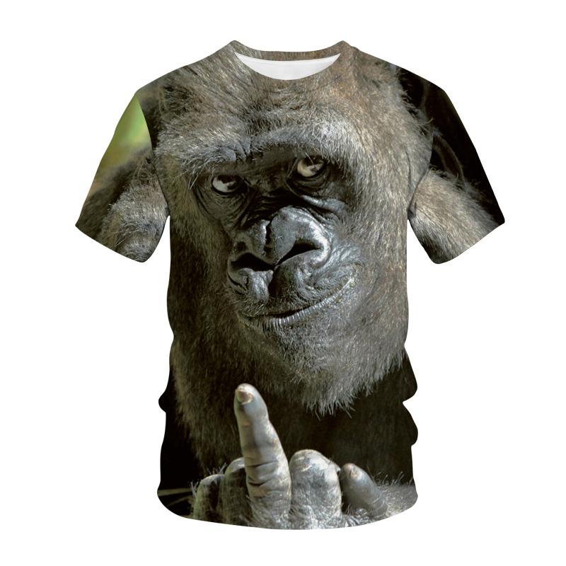 ETST WENDY 005 Nieuwste Grappige T-shirts Aap Gorilla 3D Print Streetwear Mannen Vrouwen Animal Fashion T-shirt Hiphop T-shirt Tops Kids Jongens kleding M