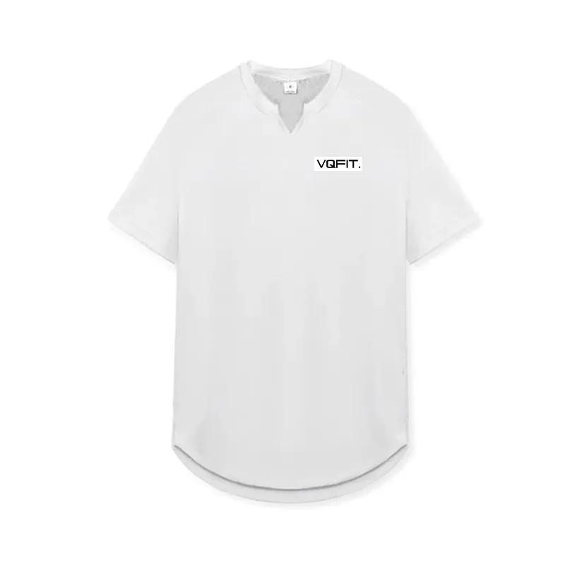 Muscleguys Heren Sport Casual Oefening Slim Fit V-hals Korte mouwen Tops Fitness Bodybuilder Grafische T-shirts XXL