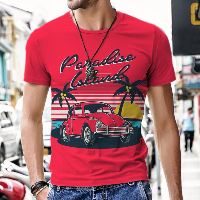 ETST WENDY Zomer heren Vintage T-shirts Retro Auto Mode Tops 3D Gedrukt O Hals Oversized Korte Mouw Harajuku Grappige Mans Streetwear XL