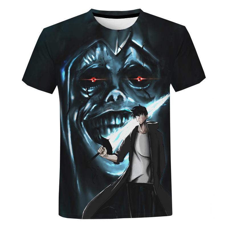 Baibao QIQI Anime Solo Nivellering T-shirt Mannen Vrouwen Zomer Mode 3D Gedrukt T-shirt Casual Harajuku Stijl T-shirt Streetwear Oversized Tops M