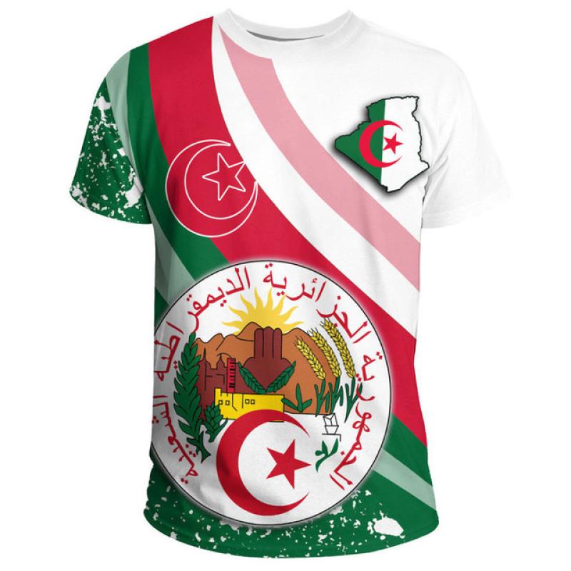 ETST 07 Algerije 3D T-shirt Korte Mouwen Casual Sport Los T-shirt Vlag Print Hoge Kwaliteit T-shirt Zomer Ronde Hals Mannen Dames Tops M