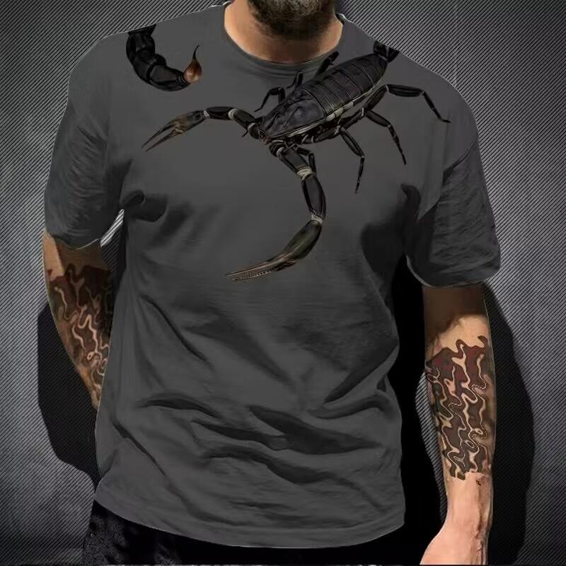 BOLIV MODA Animal Scorpion 3D digitaal bedrukt T-shirt zomer streetwear tees casual ronde hals korte mouw top 5XL