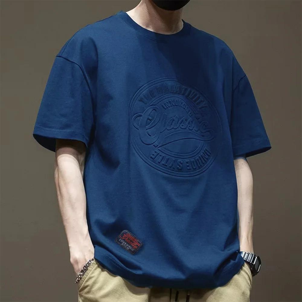 King Billion Heren O-hals T-shirt Heren Effen Kleur Katoen 100% Korte mouw Tops Zomerkleding Comfortabel Casual T-shirts Staal Print Designstijl Asian XXXL
