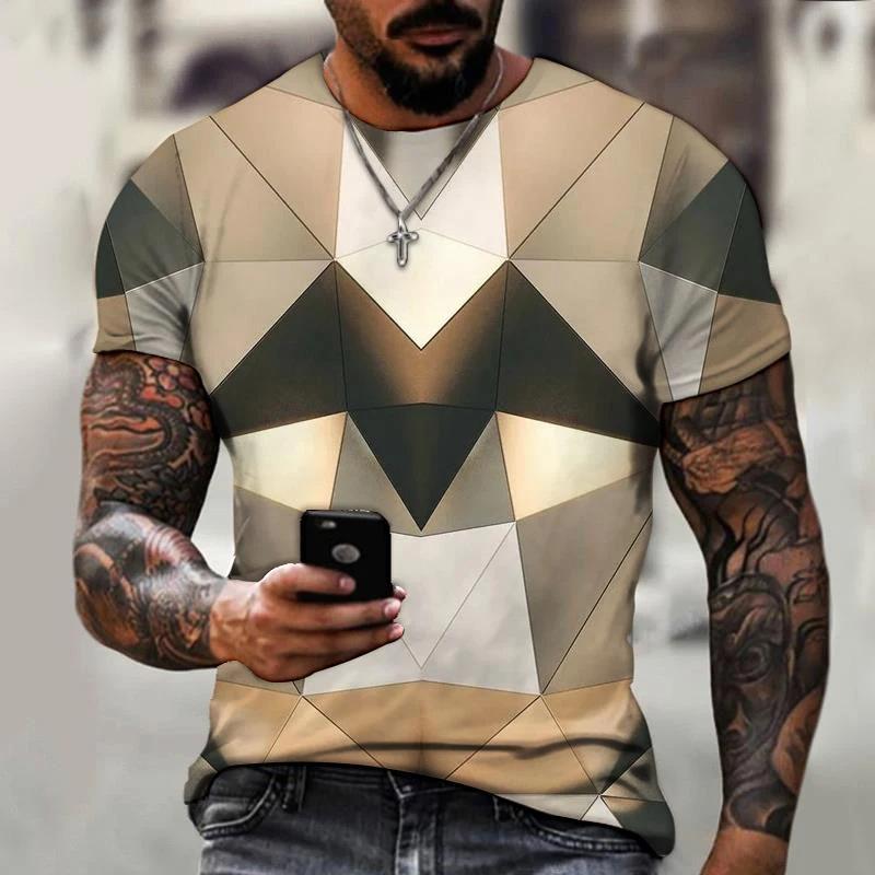 Chengyu Mode Hip Hop T-shirt Harajuku Street 3D Diamant Print Patroon Heren Zomer Vrije Tijd Sport Kleding Top Korte Mouw T-shirt L