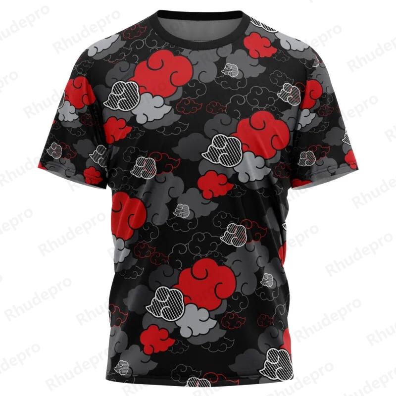 Baibao QIQI Zwarte Aloha Akatsuki Naruto T-shirt Mode Zomer Heren T-shirts Japanse Anime Cosplay Herenkleding Tops L