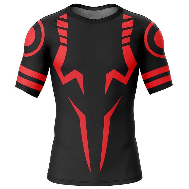 ETST 011 3D-print compressieshirts voor heren Atletische snel drogende T-shirts Tops Gym Workout Fitness Ondershirts Basislagen Anime Rash Guard M