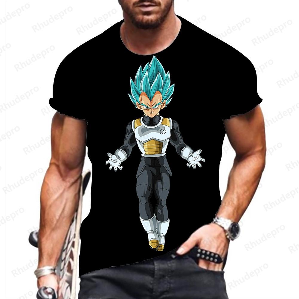 Etst 003 Herenkleding Anime T-shirts Mode Tops Nieuwe Trend Vegeta Korte Mouwen 3XL