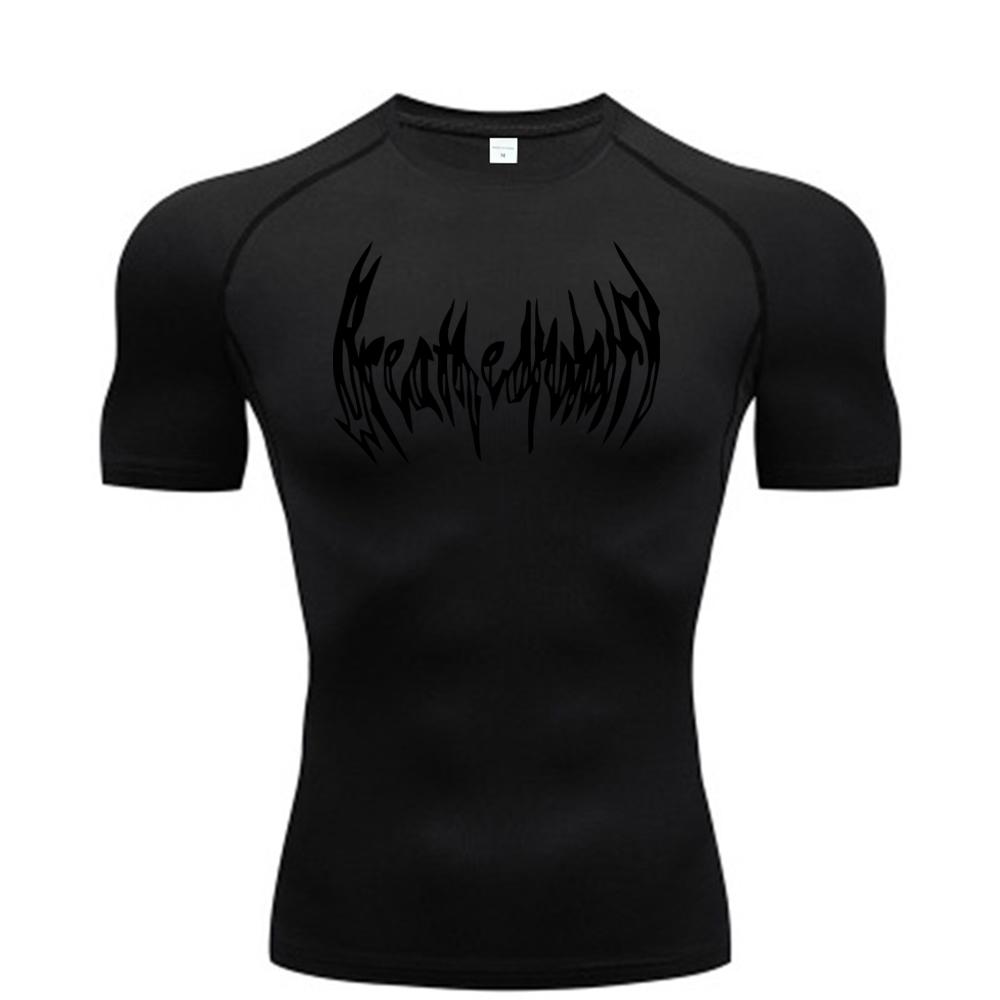Dress in July 2024 Milk Silk Fitness T-shirt Heren Muscle Gym Compressie Sportkleding Snel drogend Ademend Sport Bottoming Shirt L