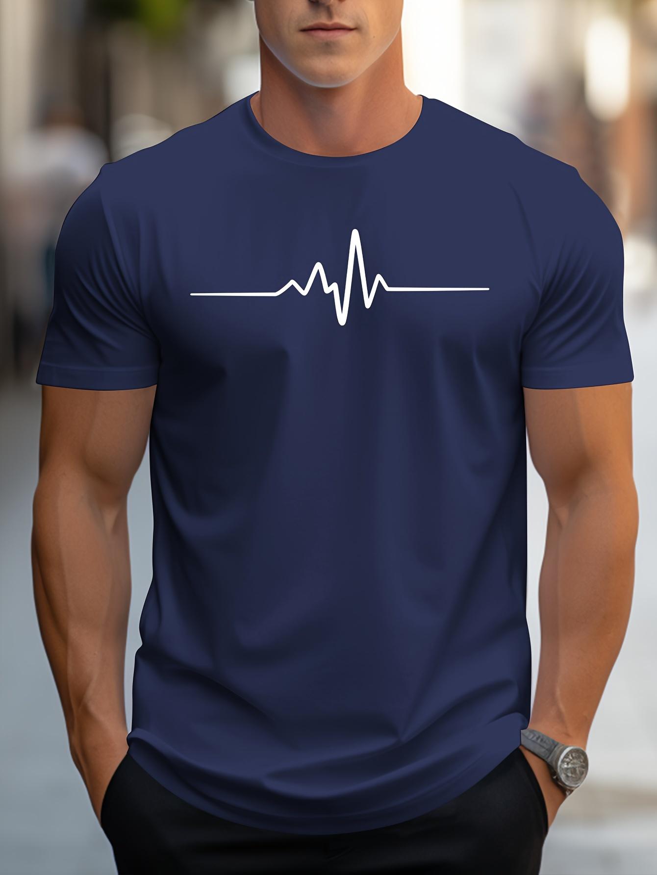 Chaokebang Zomerse losse maat creatief grafisch 3D-geprint heren T-shirt slim fit casual sport ronde hals korte mouwen T-shirt top L