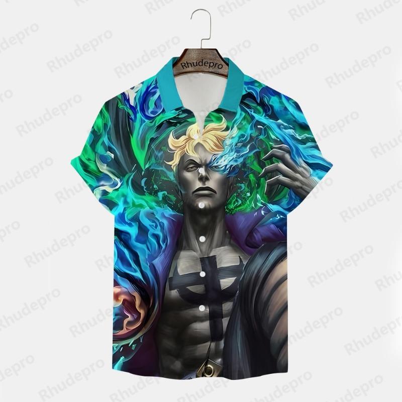 ETST0012 Men's Shirt Printed Y2k Harajuku Style Goku 2024 Trend Anime Short Sleeve Clothing New T-shirts Tops L