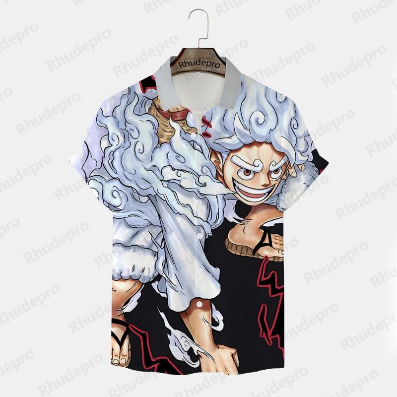 ETST0012 Men's Shirt Printed Y2k Harajuku Style Goku 2024 Trend Anime Short Sleeve Clothing New T-shirts Tops L