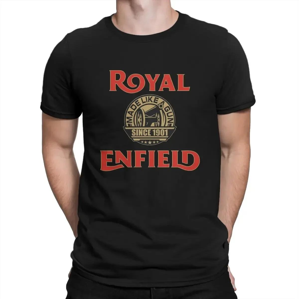 Comfortable season Een van British Retro Motorcycles Nieuwste T-shirts voor Heren Royal Enfields Biker Ronde Hals Basis T-shirt Onderscheidende Verjaardagscadeaus XXXXXL