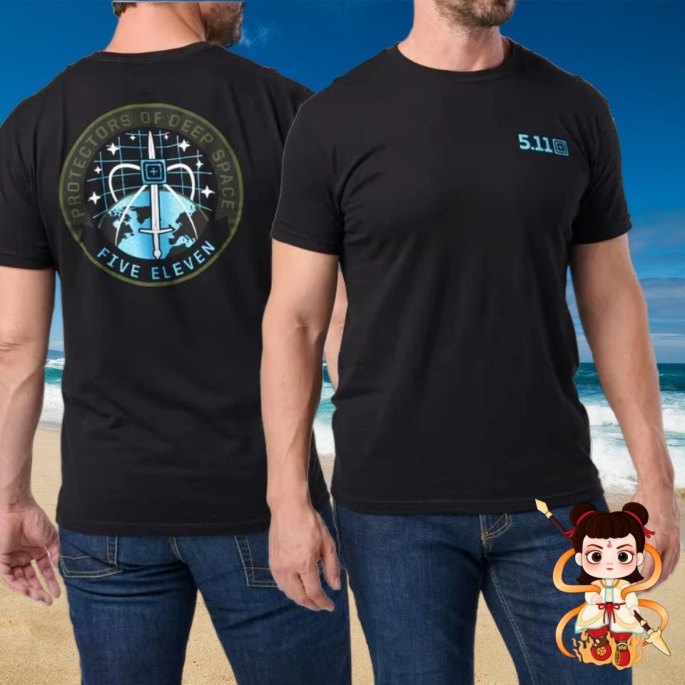 The best product for you 2025 High Quality USA 5.11 Tactical Men T-Shirt Cotton Printed Round Neck Fitness Training Round-neck Short Sleeved Shirt L