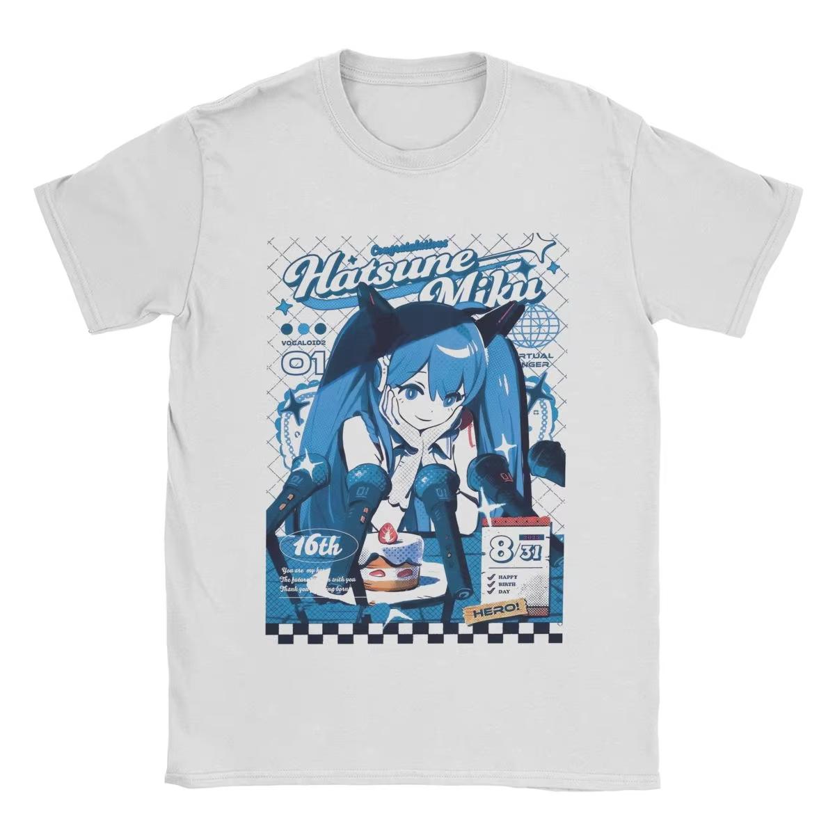The best product for you Hatsune Miku Anime Harajuku Print T-Shirt Y2K Men's Women's Casual Short Sleeve Crew Neck Cotton Tee Unisex Fashion Comfort Top S