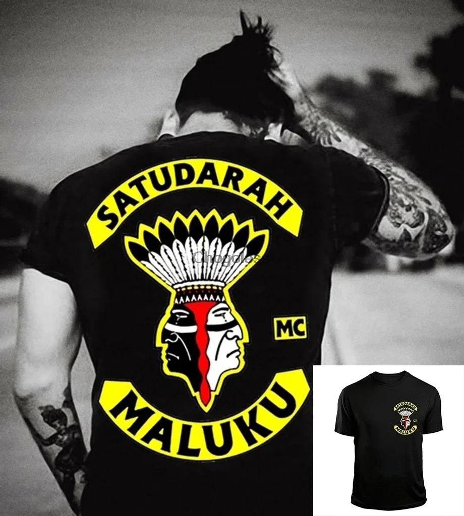 Comfortable season 2024 Street Fashion Adult Mens Cool Printed T Shirt Satudarah Mc World Maluku Motorcycle Mens T-shirt XXXL