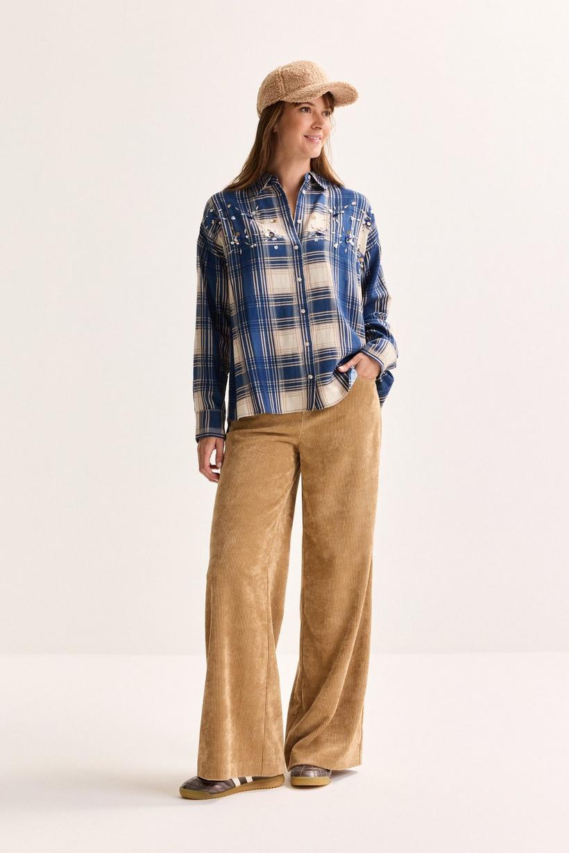 Améline Wijde Corduroy Broek