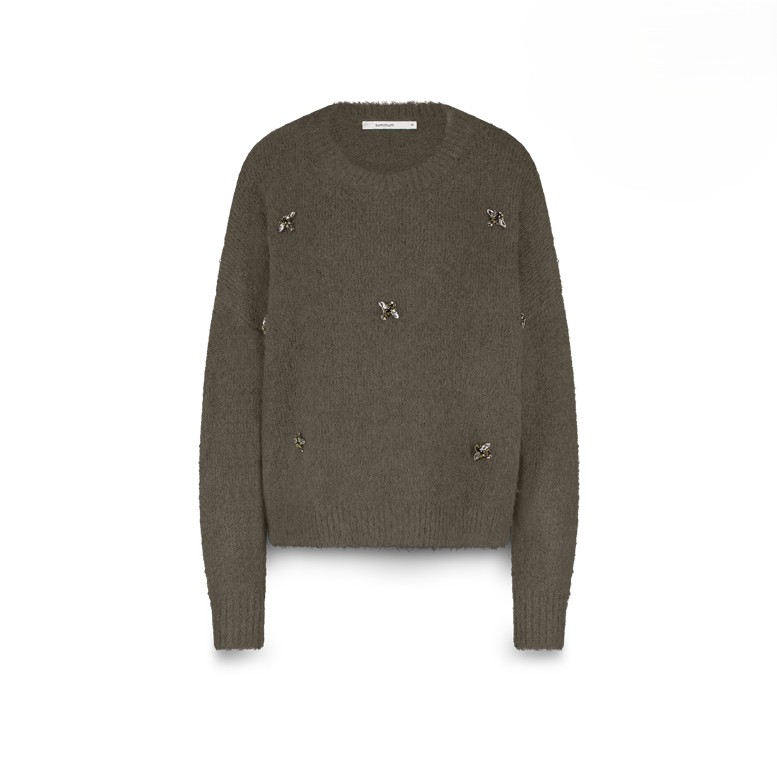Summum embellished sweater cozy melange knit 7s7944-7997 655 dark camo