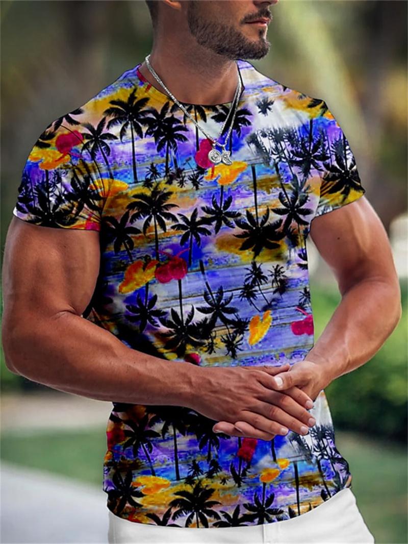 ETST 03 Zomer Hawaiiaanse Heren T-shirt 3d Print Boom Grafische T-shirt Mode Korte Mouw Kleding Oversized Camiseta Streetwear Tee tops S