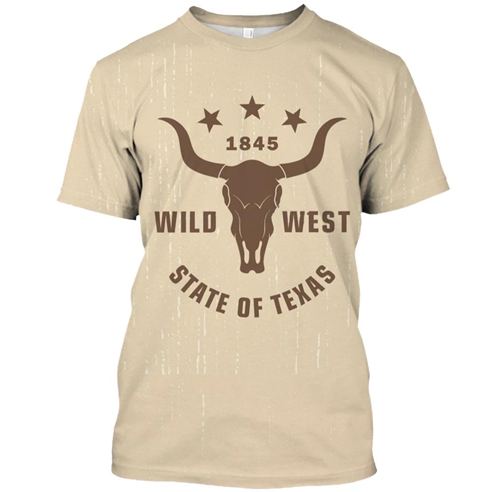 ETST WENDY 005 Mode Cowboy T-shirt Voor Mannen Vintage 3d Print T-shirt Zomer Trui Oversized Korte mouwen Amerikaanse Streetwear Heren tee Top L