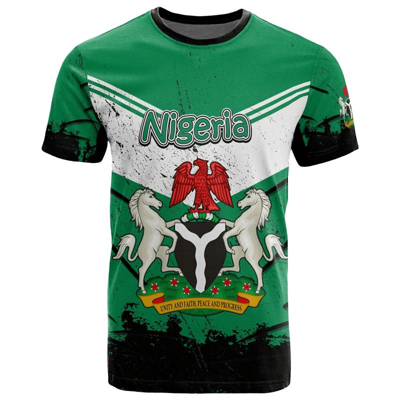 ETST WENDY 005 Nigeria Wapenschild T-shirt Voor Heren Zomer 3D Geprint Oversized T-shirt Casual Tops Straatsporten Korte Mouw Ronde Hals T-shirts 6XL